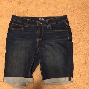 womens mid rise jean shorts